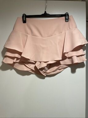 Zara Blush Pink Tiered Ruffle Skort
